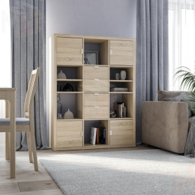 S00661 Фора 12 стеллаж 112х146х38, дуб беленый