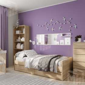 Кровать-кушетка раздвижная Сириус NEW 80*200 сонома