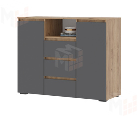 Комод Хелен КМ 01 дуб крафт золото - серый графит