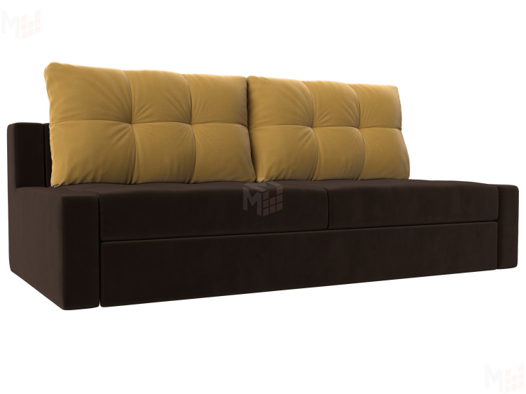 Прямой диван Мартин (Коричневый\Желтый)
