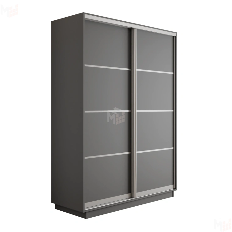 Шкаф-купе Оптим 2-х дверный  4 секции 140 см. 1 штанга, 6 полок