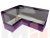 Кухонный угловой диван Уют левый угол (Фиолетовый\Черный)