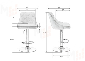 Стул барный DOBRIN JOSEPH BLACK (черный велюр (MJ9-101))