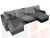 П-образный диван Меркурий (Серый\Черный)