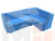Кухонный угловой диван Лофт правый угол (голубой\бежевый)