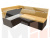 Кухонный угловой диван Классик левый угол (Желтый\коричневый)