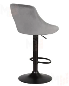 Стул барный DOBRIN LOGAN BLACK (серый велюр (MJ9-75))