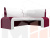 Кухонный угловой диван Кармен правый угол (Бордовый\Белый)