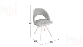 Стул Гэтсби К4 Белый матовый, Велюр Wellmart Silver