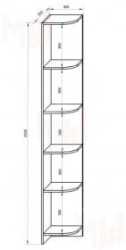 Стеллаж угловой в детскую комнату Фанки Кидз 13/56СВ