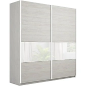 Шкаф-купе Прайм Широкий 2-х дверный 220 см, Ясень Анкор светлый/Белое стекло