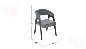 Кресло Техас 1 - W-101 Черное дерево, тк. №219 Велюр Jercy graphite