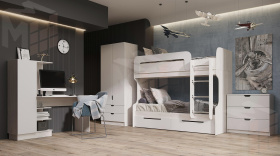 Кровать двухъярусная Юниор-4 (шарли белый)