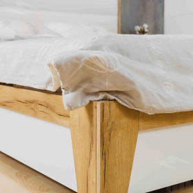 Кровать Айрис 306 Люкс (1800) Белый/Дуб золотистый