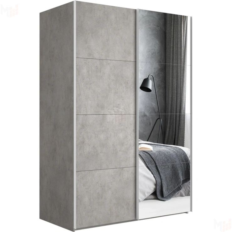 Шкаф-купе Эста 2-х дверный Медиум (4 ЛДСП / 4 Зеркала) 180 см.