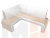 Кухонный угловой диван Кармен левый угол (Бежевый\Белый)
