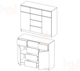 Комод Мори 1200.4 белый