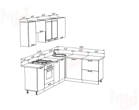 Кухня угловая Техно New 2,4*1,8 Белый софт/Ультрамарин софт