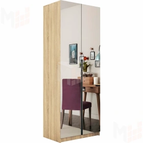 Шкаф  распашной  Локер 2-х дверный  с зеркалом 5 полок 100 см.