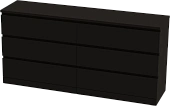 Комод Варма 6Д ясень черный