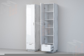 Пенал П-1 ПД Эго  Бетон Светлый/Белый Глянец