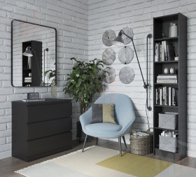 S00210 Варма 3 комод 80х77х40 шпон ясень, черный