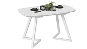 Стол обеденный TESCA 2 Белый муар, Стекло матовое белое