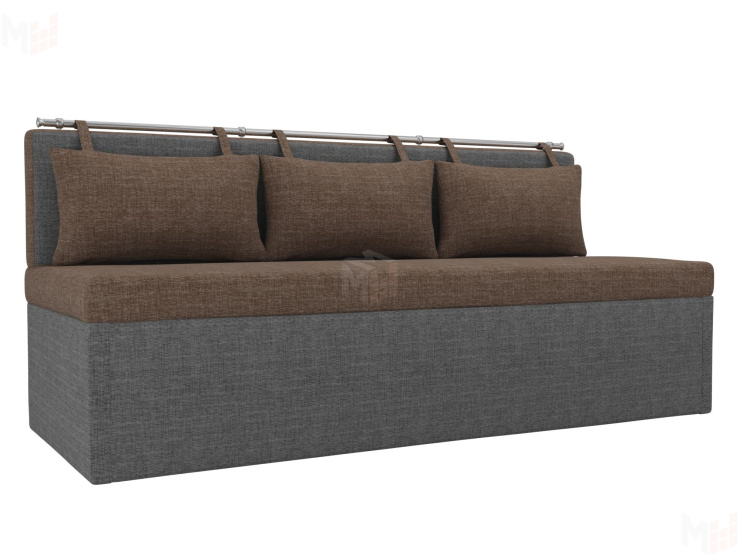 Кухонный прямой диван Метро (коричневый\Серый)