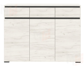 Комод  ГРЕТТА  3С3Я  Дуб Крафт белый - Антрацит