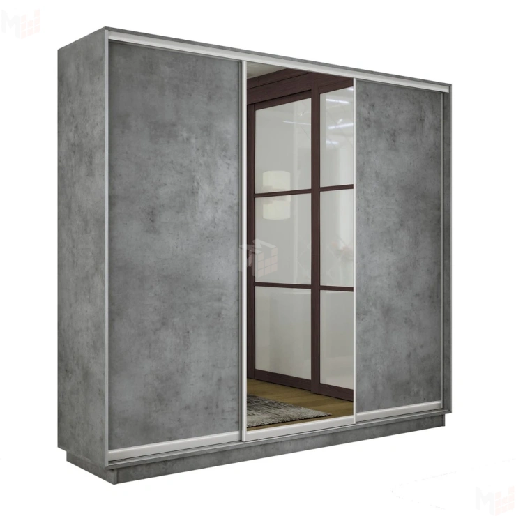 Шкаф-купе Экспресс трио 1 зеркало 1800 (Бетон)