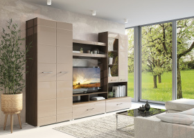 Гостиная Ненси-1 (венге/капучино глянец)