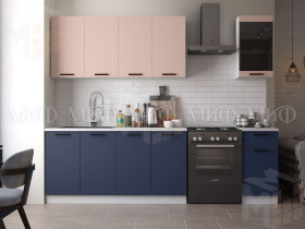 Кухня Техно New 2,0 комп.№3 Пудра софт/Ультрамарин софт