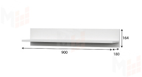 Полка навесная Токио Белый текстурный