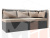 Кухонный диван Метро с углом справа (Бежевый\Серый)