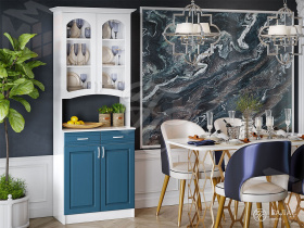 Буфет Констанция 2-х дверный (белый/джинс)