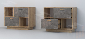 Тумба Т-1 ПД  Эго Дуб Крафт Золотой/Камень Темный