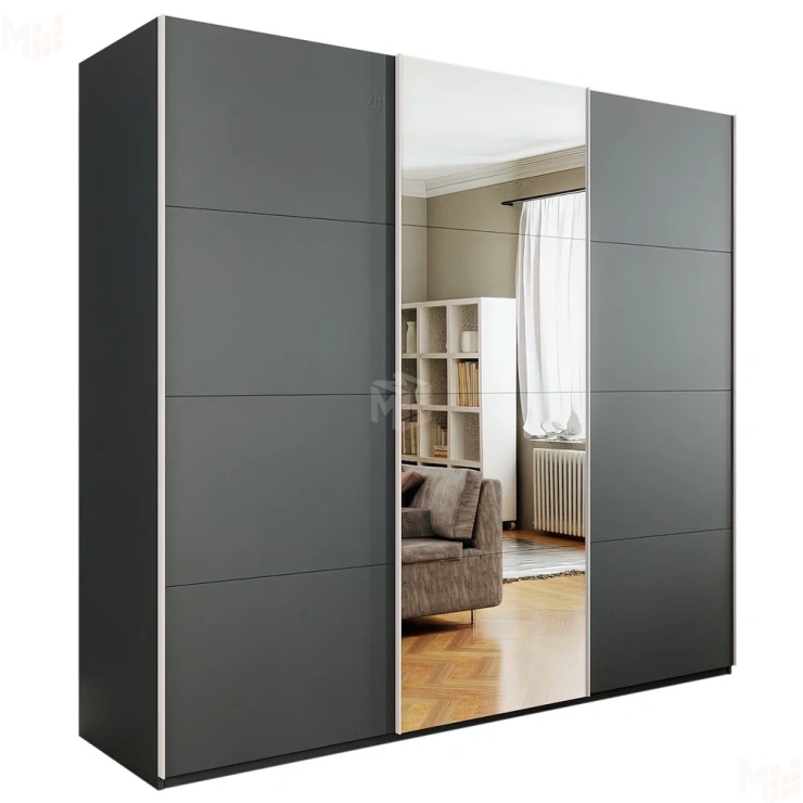 Шкаф-купе Эста 3-х дверный Медиум (4 посредине) (4 Зеркала / 8 ЛДСП) 240 см.