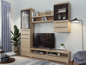 Гостиная Эколь вариант №3 (дуб сонома)