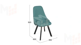 Стул Франк (паук) исп. 2 - ДП2-30 Черный матовый/Madera Aquamarine (аквамарин)