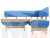 Кухонный угловой диван Альфа правый угол (Бежевый\Голубой)