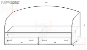 Детская кровать Фанки Кидз 13/7 + мост надкроватный 13/62