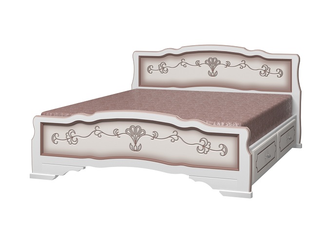 Кровать Карина-6 (90*200) с ящиками, дуб молочный