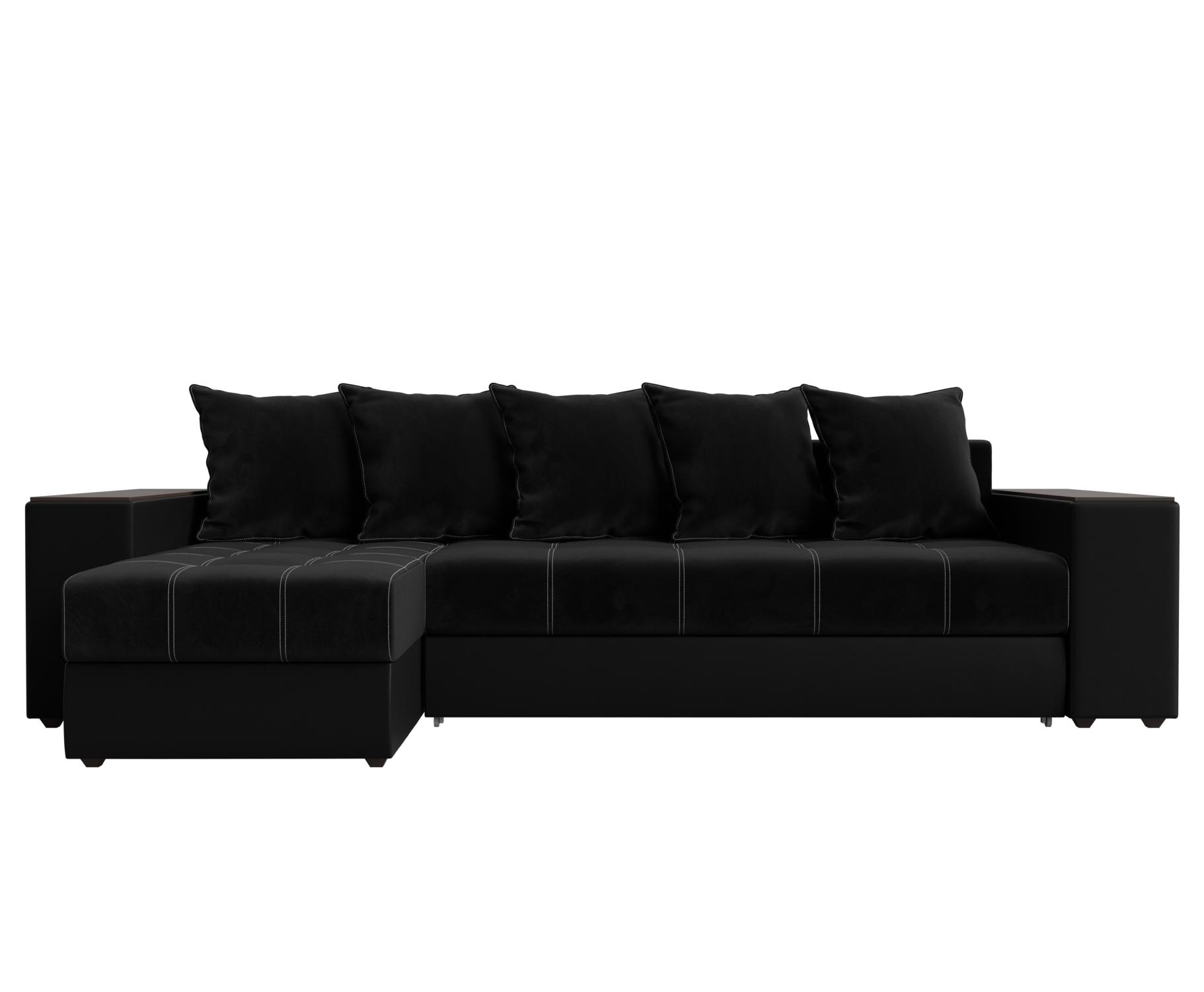 Угловой диван Дубай левый угол (Черный\Черный)