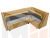Кухонный угловой диван Лофт правый угол (Желтый\коричневый)