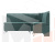 Кухонный угловой диван Кантри правый угол (бирюзовый)