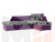 Угловой диван Андора правый угол (Цветы\Фиолетовый)