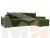 Угловой диван Дубай правый угол (Зеленый)