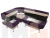 Кухонный угловой диван Альфа левый угол (Бежевый\Фиолетовый)